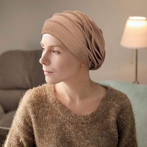 Bonnet chimio plissé en coton extensible, bonnet hijab musulman, turban, bonnet de nuit <span class=keywords><strong>pour</strong></span> protéger le cuir chevelu des femmes, <span class=keywords><strong>pour</strong></span> les soins chimio et le port quotidien - Product Image 6