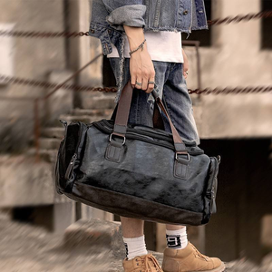 Large Capacity Short-trip Bag PU Shoulder Fitness Handbag Polyester Lining Can <b>Hold</b> Travel Bag Shoes Duffel Weekender Bag - Product Image 6