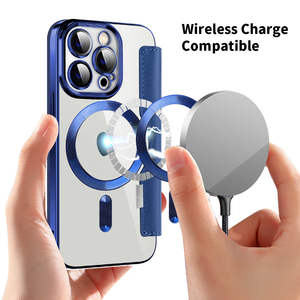 Étui pour téléphone portable en cuir galvanisé magnétique sans fil pour Samsung Galaxy S24 Plus S23 FE <span class=keywords><strong>S22</strong></span> <span class=keywords><strong>Ultra</strong></span> Phone Bag Pouch - Product Image 2