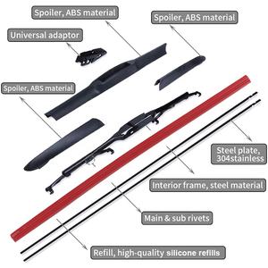 KCTION usine meilleure vente coréen vente en gros universel U crochet pare-brise balai d'essuie-glace hybride essuie-glaces coloré Silicone recharge - Product Image 3