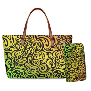 Dompet kustom baru dan tas tangan wanita mewah Tuning Tribal merah tato dicetak tas Polinesia tas Tote bahu dompet yang cocok - Product Image 4