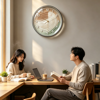 Horloges murales silencieuses à piles, style simple, en verre décoratif Art Déco, à aiguille simple, pour la maison, vente en gros