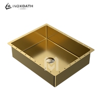 Fabrication professionnelle de lavabo sous plan en acier inoxydable 304 brossé couleur or rose pour salle de bain
