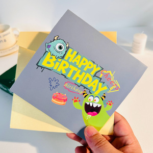 Tarjeta <span class=keywords><strong>de</strong></span> Felicitación <span class=keywords><strong>de</strong></span> <span class=keywords><strong>Cumpleaños</strong></span> con Diseño <span class=keywords><strong>de</strong></span> Monstruo <span class=keywords><strong>de</strong></span> Dibujos Animados, con Música y Luces, en 3D, para Niños, Regalo <span class=keywords><strong>de</strong></span> <span class=keywords><strong>Cumpleaños</strong></span> - Product Image 5
