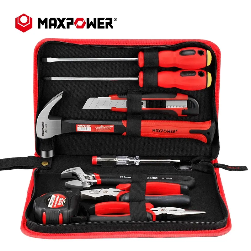 Maxpower 9Pcs Vanadium Staal Gesmeed Compleet Algemene Thuis Reparatie Tool Set Voor Dagelijks Thuis Onderhoud