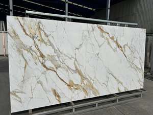 Losa de <span class=keywords><strong>Piedra</strong></span> Sinterizada Blanca para Hotel 1600*3200, Mesa de Comedor de <span class=keywords><strong>Piedra</strong></span> Sinterizada Brillante con Textura de Mármol - Product Image 6