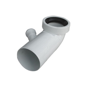 Raccordo a Gomito Destro in Vetro Bianco per WC 110x50 con Sifone Idraulico - Product Image 1
