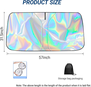 Upgraded 210T Titanium Silver Windshield Cover with Storage for Universal Car <b>Shade</b> - Product Image 2