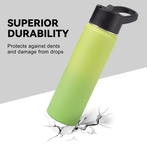 24oz Portable Insulated Water <b>Bottle</b> BPA Free Carry Handle Sweat Free Coating Outdoor Camping Hiking Stainless Steel <b>Thermos</b> - Product Image 3