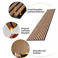 Panneaux muraux acoustiques rainurés en bois, modernes, écologiques, ignifuges et insonorisants pour studio, bureau, hôtel (vente en gros)