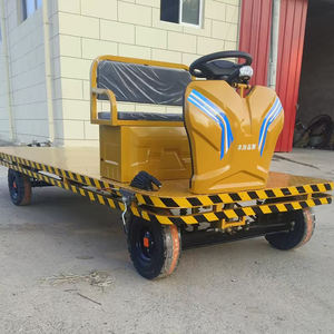सस्ती कीमत चार पहियों 1 टन 2टन लोडिंग फ्लैट बेड ट्रांसफर ट्रॉली बैटरी स्टीयरिंग व्हील के साथ इलेक्ट्रिक फ्लैट कार्ट - Product Image 6