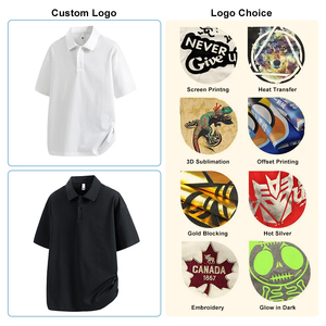 T-shirt unisexe en coton mélangé épais à manches courtes avec fermeture éclair, logo personnalisé imprimé, couleur unie, style français, ODM - Product Image 3