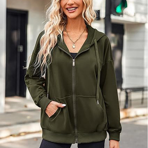 <span class=keywords><strong>Felpa</strong></span> da <span class=keywords><strong>donna</strong></span> <span class=keywords><strong>con</strong></span> <span class=keywords><strong>cappuccio</strong></span> Casual <span class=keywords><strong>con</strong></span> cerniera sport alla moda giacca a maniche lunghe a sezione sottile <span class=keywords><strong>con</strong></span> <span class=keywords><strong>cappuccio</strong></span> felpe <span class=keywords><strong>verde</strong></span> scuro - Product Image 6
