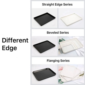 Khay Phục Vụ Thức Ăn Vát Cạnh Đĩa Nhựa Cắm Trại Màu Đen Nhà Hàng Bằng Nhựa Màu Trắng Có Thể Xếp Chồng Lên Nhau Khay Melamine Trong Kho - Product Image 6