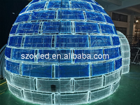 Igloo 3D géant grandeur nature imperméable à l'eau Décoration Motif Lumière Vacances d'hiver Maison de glace Éclairage décoratif