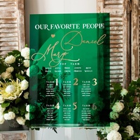 Plan de table personnalisé en acrylique 3D vert émeraude et or, élégant, personnalisé, pour mariage, signalétique, trouvez votre siège, décoration de réception