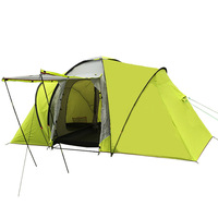 Tente de luxe à deux étages pour 4 à 6 personnes, idéale pour le camping familial et la randonnée en plein air, avec des poteaux en fibre de verre à armature droite