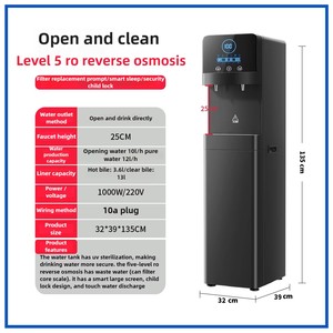 Distributeur d'eau intelligent vertical autoportant en plastique, moderne et écologique, avec filtration eau chaude, tiède et froide, pour usage domestique et hôtelier - Product Image 4