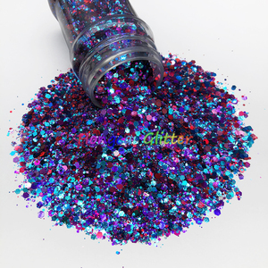 Offre Spéciale – Paillettes Hexagonales Roses et Violettes en Gros, Paillettes Chunky Populaires en Polyester Résistant aux Solvants, à Effet Changeant de Couleur - Product Image 3