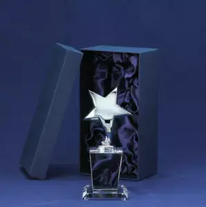 Brilhante cristal troféu k9 cristal estrela award