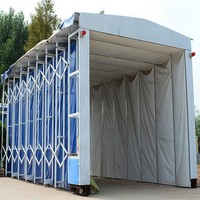 Cabine de peinture mobile rétractable à taille réglable, équipée d'un système de purification des brumes de peinture