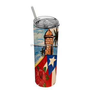 Tasse de Porto Rico tasse de gobelet Boricua <span class=keywords><strong>Roberto</strong></span> Clemente personnalisée tasse de gobelet mat à double paroi de 20oz avec paille et couvercle - Product Image 4