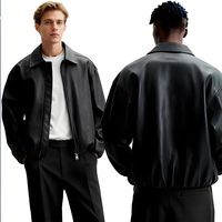Usine de fabrication de vestes en cuir PU sur mesure OEM ODM, vente en gros de vestes en PU sur mesure, vestes pour hommes à fermeture éclair surdimensionnées
