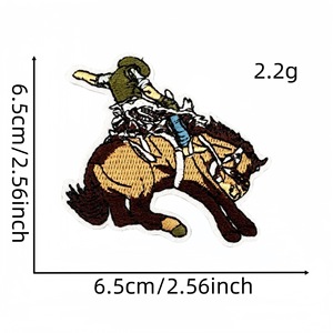 Western Patches Guangdong Chine Broderie Insigne Fer Sur Personnalisé Cowgirl Fer Sur Western Patches Chapeau Cowboy Pour Casquettes - Product Image 5