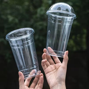 Customized-disposable16oz Pet plastique arabe boissons chaudes et froides café lait tasses à thé pour Milktea Cecream sans couvercle 400 ml - Product Image 4