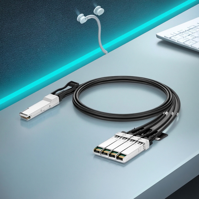 KEXINT Compatible 1m (3ft) QSFP-4SFP 10G-CU 40G QSFP+ 4 X 10G SFP+ Passive Direct Attach Copper Breakout Fiber Optic Cable FTTH