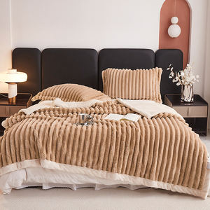 Großhandel Bedsure Gestreifte Sherpa-Decke Superweiche Gemütliche Plüsch-Fleece-Flanell Moderne Leichte Decke 100% Polyester - Product Image 2