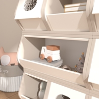 Armoire de rangement modulaire pour enfants en bois massif, design empilable, organisateur de jouets et de vêtements