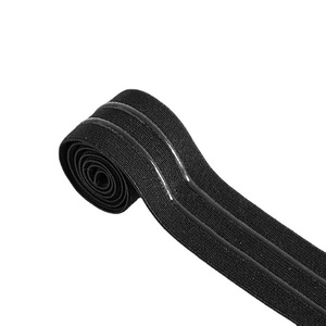 Tùy Chỉnh 2.5Cm Sóng Thẳng <span class=keywords><strong>Silicone</strong></span> Gripper Đen Dệt Kim Băng Đàn Hồi Cho Đồ Lót May Mặc Jersey Đi Xe Đạp Mặc Vải Sản Phẩm - Product Image 3