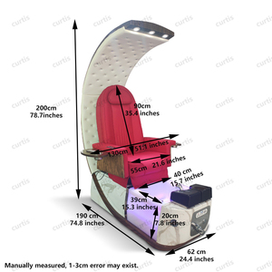 Fauteuil de pédicure électrique de luxe pour salon de manucure en cuir anti-acétone, spa pour les pieds, massage, sans tuyau, avec fonctionnalités réglables - Product Image 6