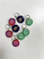 Porte-clés en résine époxy NFC personnalisé Interface de communication RFID pour le partage et le paiement des médias sociaux Porte-clés Google Review Tag