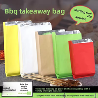 Sac d'emballage jetable en papier enduit anti-graisse de qualité alimentaire pour plats à emporter BBQ, poulet, burger, sandwich, sucre – Idéal pour restaurants