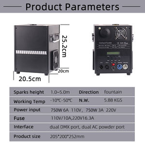 Machine à étincelles froides 750W pour effets de scène de mariage, avec télécommande sans fil, fontaine d'étincelles pour DJ et clubs. - Product Image 5