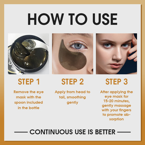 Masque pour les yeux en feuille végétalien hydratant <span class=keywords><strong>anti</strong></span>-rides <span class=keywords><strong>anti</strong></span>-poches sans silicone, enrichi en vitamine E, caviar et algues, pour les <span class=keywords><strong>cernes</strong></span> - Product Image 4