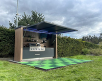Portable Jardin 304 Noir En Acier Inoxydable Robuste De Luxe Cuisine Extérieure Ensemble Complet Gaz BBQ Grill Cabinet Cadre Île Granit