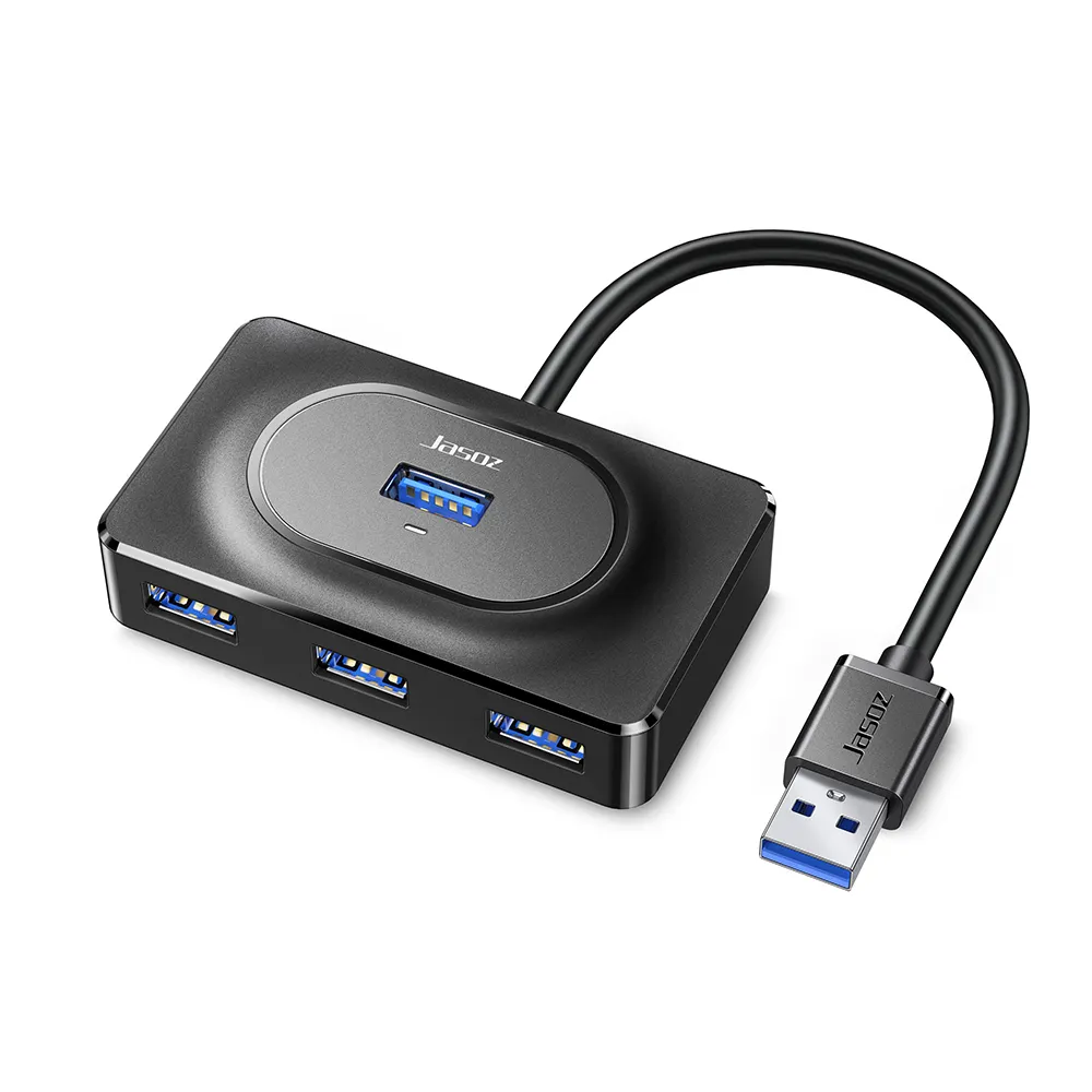 Jasoz USB 3.0 HUB With USB Power Port 4 Port Splitter High Speed Usb 3.0 Hub 4 Port for Computer Laptop Accessories