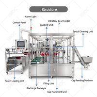 Machine de remplissage et de bouchage rotative haute vitesse pour sachets à bec verseur HNOC Doypack