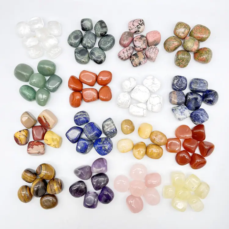 Piedras preciosas pulidas mezcladas para decoración de Reiki, cristales curativos