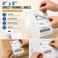 Etiquetas de Envío Térmicas Directas Personalizadas de 4x6, Etiquetas para Impresora Sin Atascos, Etiquetas Adhesivas Resistentes con Código de Barras para Embalaje de Comercio Electrónico