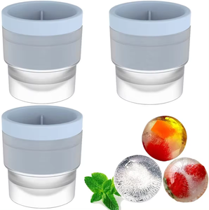 2025 Gefrier presse <span class=keywords><strong>Ice</strong></span> Ball Maker Form für große runde Craft Eisform Silikon Kunststoff Whisky Ball Sphere Silikon Eiswürfel schale - Product Image 2