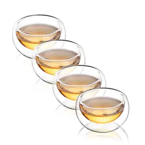 CnGlass Customise Clear Glass Tea Set With Cups Stovetop Safe Borosilicate Glass Teapot And Cup Set