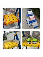 10,4 ft Mobil Fiberglas Platform Merdiveni, Tekerlekli ve Korkuluklu, Trafo Merkezi Deposu için İzoleli Endüstriyel Basamaklı Merdiven