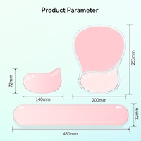Repose-poignets ergonomique en gel de silicone transparent personnalisé pour clavier et souris, support de poignet pour clavier et souris d'ordinateur