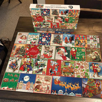 Nouveau Calendrier de l'Avent de Noël transfrontalier 2026 – Puzzle de compte à rebours rectangulaire de 1000 pièces – Boîte mystère cadeau et jouet créatif