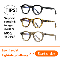 Lunettes de jeu rondes rétro OEM/ODM, monture optique vintage en acétate de haute qualité, hommes femmes, anti-lumière bleue, lunettes de protection