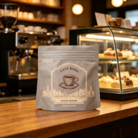 Sacs à café personnalisés en aluminium recyclable de qualité alimentaire, imprimés en héliogravure, en forme de pochette verticale, pour usage industriel